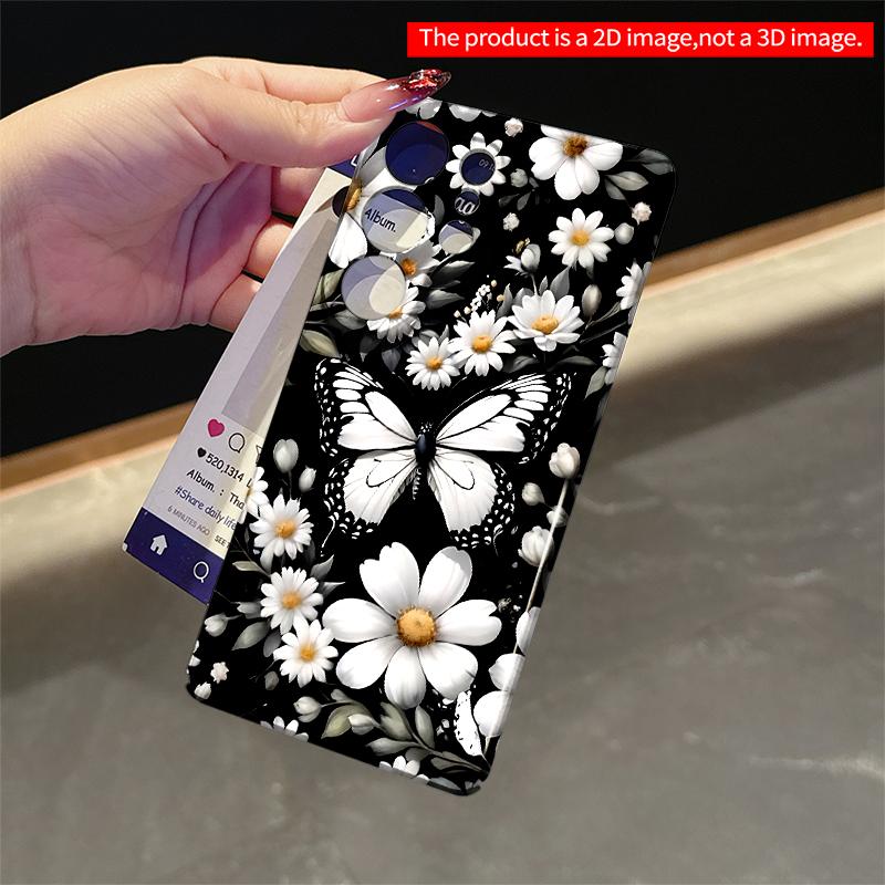 2DFlat Samsung phone case Black & White Butterfly Floral Phone Case Applicable to Galaxy S22 S23 S24 S25ULTRA S26 A12 A13 A14 A15 A16
