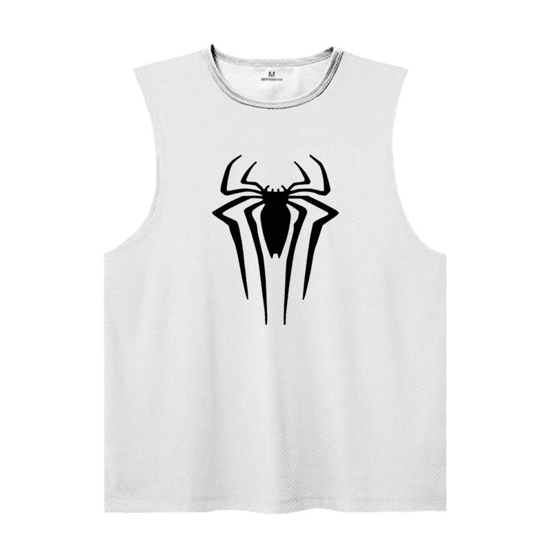 Summer Round Neck 3D Spider Pattern Printed Top Fashionable Casual Sleeveless Vest Men's T-shirts