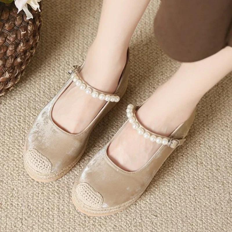 

Туфли Marie Janes на высоком каблуке, новые туфли на танкетке и платформе, туфли для вечеринок, весна 2024, римские босоножки, туфли-лодочки, женские туфли Zapatillas 40 хаки