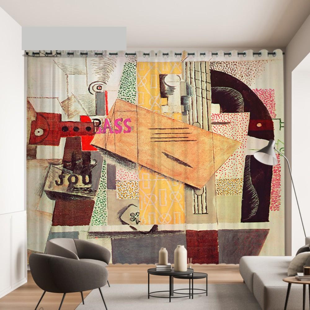 Famous Painting Curtain Picasso Peace Dove Nordic Minority Art Curtain Cloth Abstract Realism Bedroom Floor-to-ceiling Window