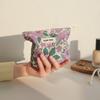 Women's Cosmetic Bag Small Vintage Purple Flowers Cosmetics Lipstick Storage Bag Portable Coin Purse Commuter Card Holder