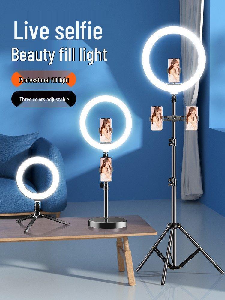 Professional Desktop Ring Light Stand for Streamers - Large Aperture Beauty & Selfie Light