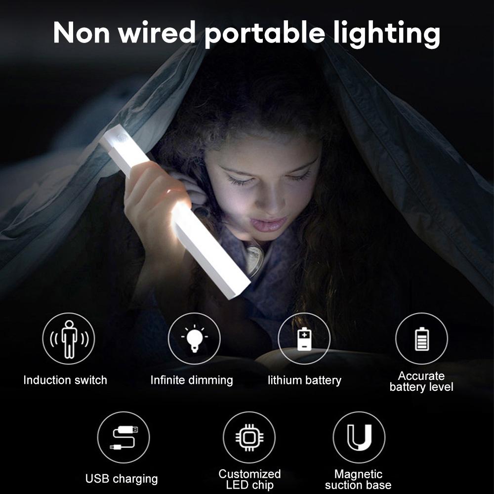 LED Bar Light Motion Sensor Night Light Wireless Under Cabinet Lights For Kitchen Closet Cabinet Wardrobe Lighting Cabinet Light