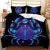 Twelve Constellations Duvet Cover Set King Size Mystery Black Background 3D Printed for Kids Teen Adult Polyester Bedding Set