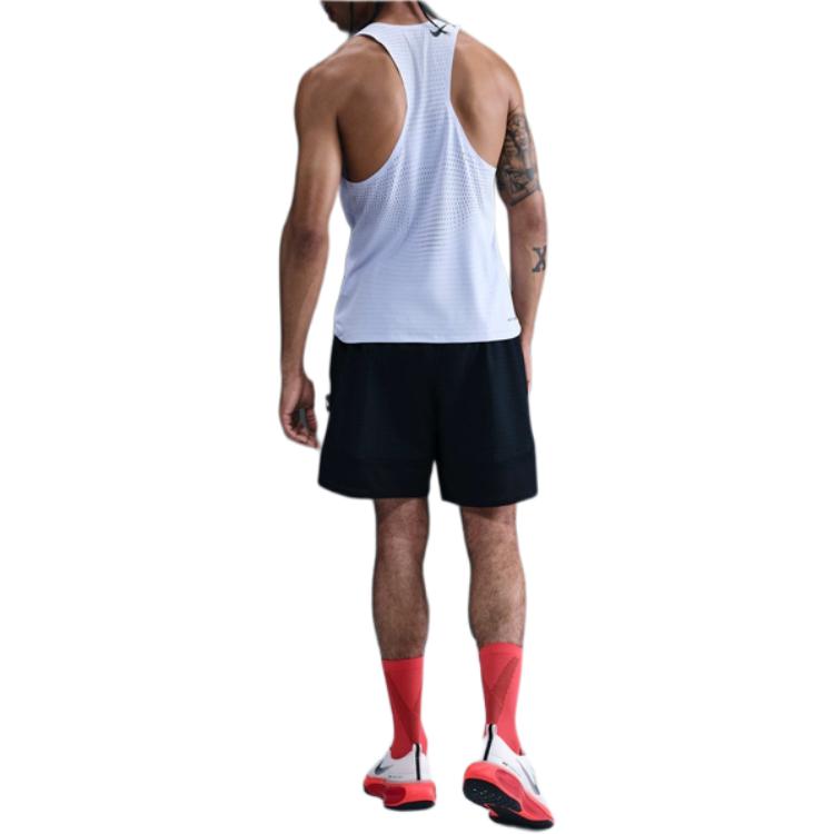Nike Logo V-Neck Breathable Tank Top Men tops Ghost-White FN4231-057