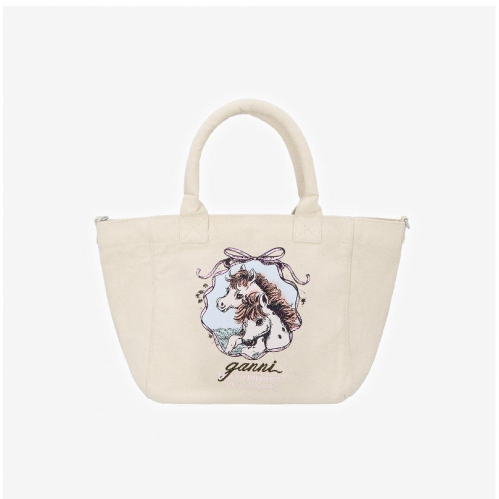 Ganni Pony Logo Easy Small Shopper Bag Shoulder Bag C2080028