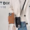Suitable for iPhone16Pro Mobile Phone Case Apple 15 Lychee Pattern Ring Buckle Anti-drop Diagonal Span Mobile Phone Leather Case 13