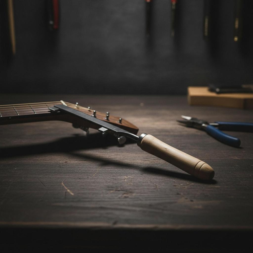 Sierra para Limpiar Ranuras de Trastes Mango de Madera Profundización Precisión para Luthiers, Diapasón