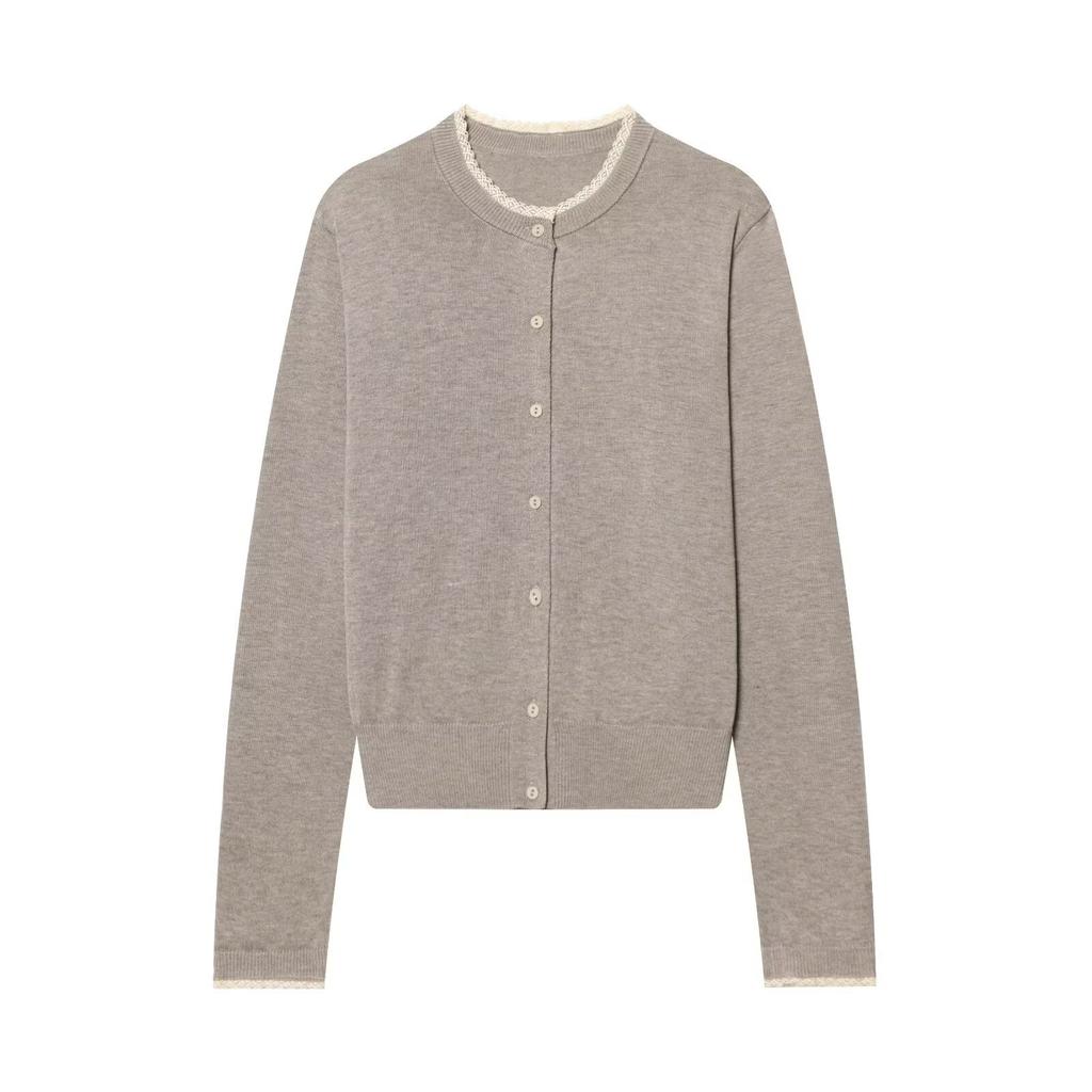 European and American Style, New Women's Clothing, Foreign Style, Fashionable Lace Trim Layer Knitted Jacket 3920760