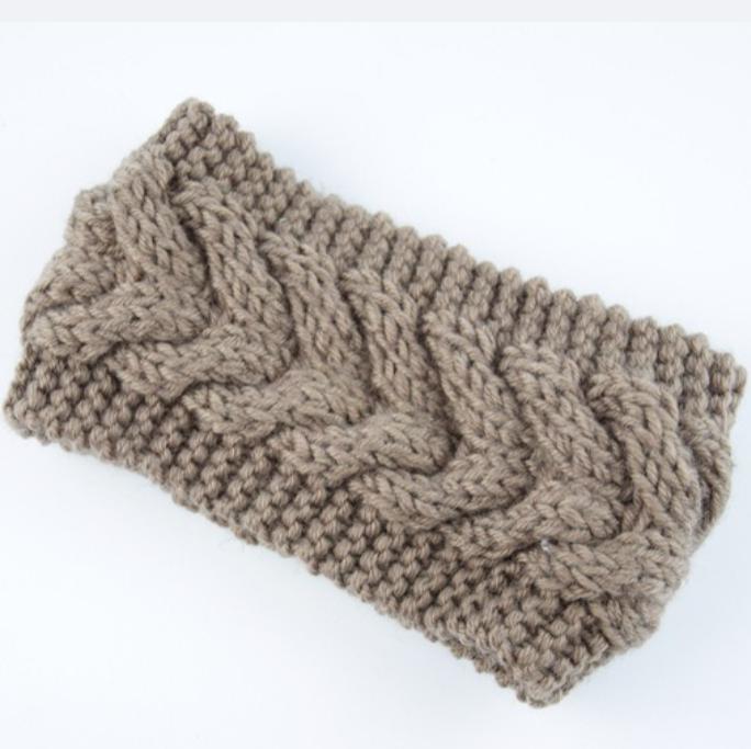 

Зимние широкие повязки на голову для женщин, вязаный теплый тюрбан, повязка на голову, толстые массивные грелки для ушей, мягкие эластичные вязаные крючком повязки для волос, банданы, аксессуары для волос хаки