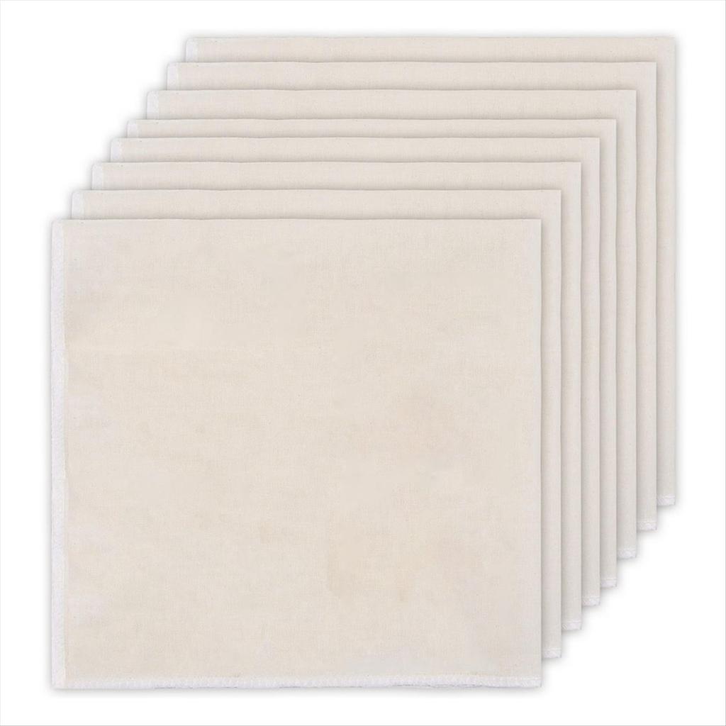 BHBL 8 PCS Reusable Cheese Cloths for Straining, 20x20 Inch Hemmed Organic Cheesecloth, for Coffee Brewing Cooking, Baking