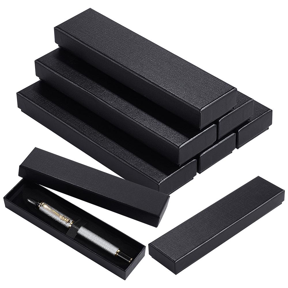 18pcs Cardboard Pen Package Boxes Pen Gift Boxes Rectangle Black 17.4x4.4x2.2cm