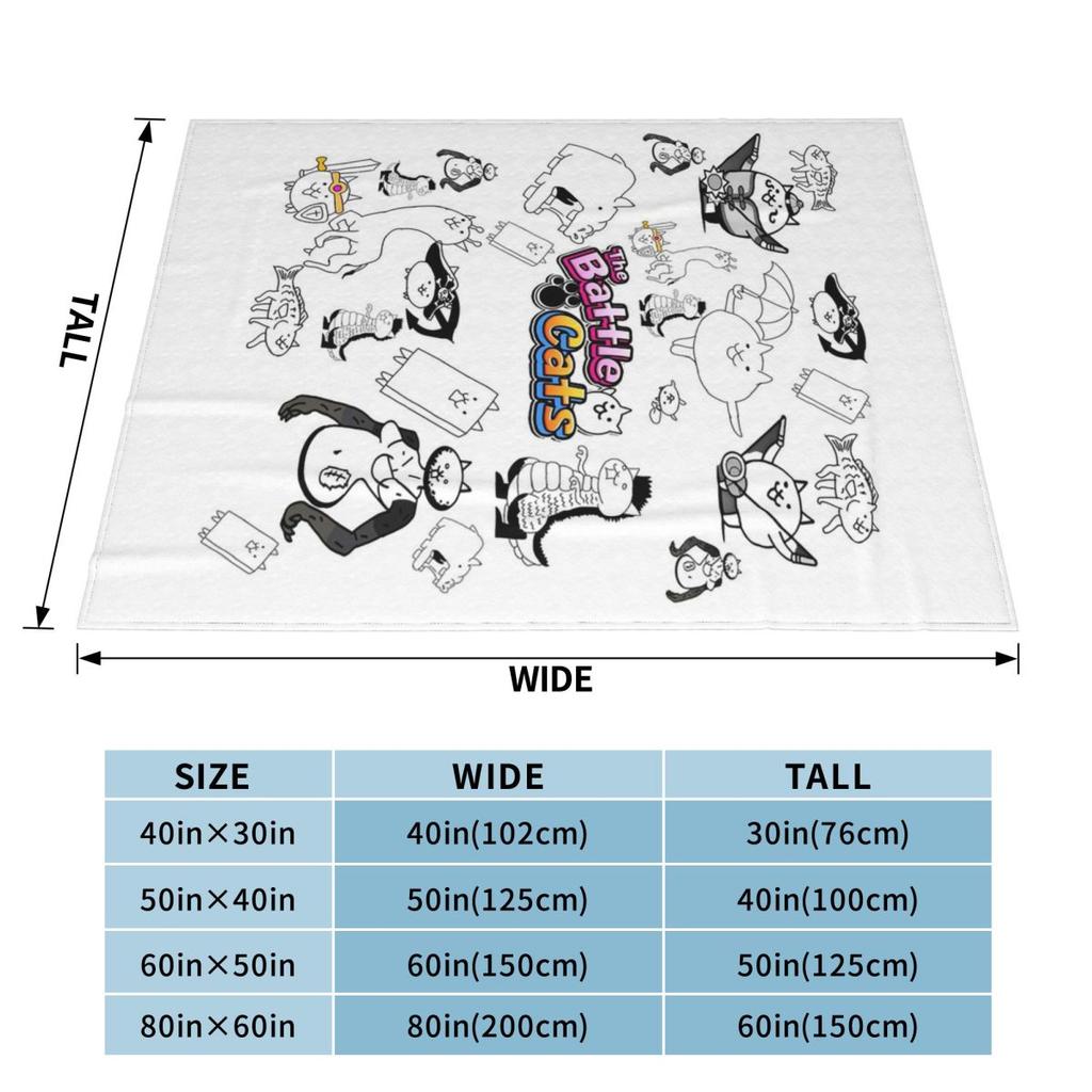 Battle Cats Mobile Games Blankets Soft Warm Flannel Throw Blanket Bedspread for Bed Living Room Picnic Travel Home Sofa