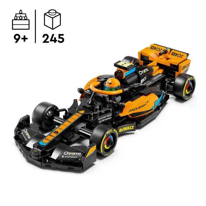 Lego speed champions 76919 la voiture de course de formule 1 mclaren 2023, véhicule jouet