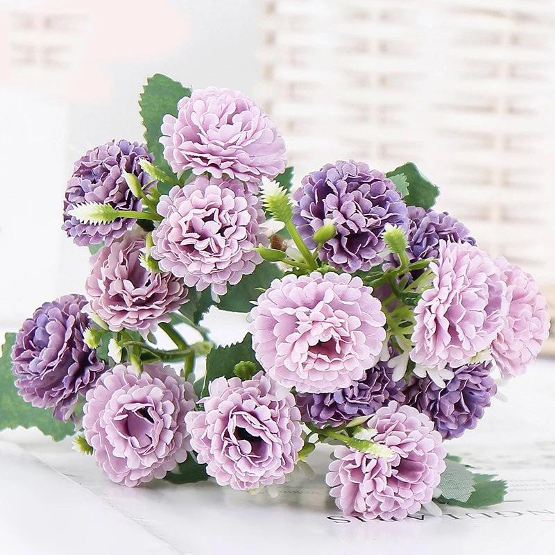 Artificial Peony Pink Purple Flowers Silk Flowers for Wedding Desk Room Party Bouquet Decor Fake Flower Arrangements Home Decor