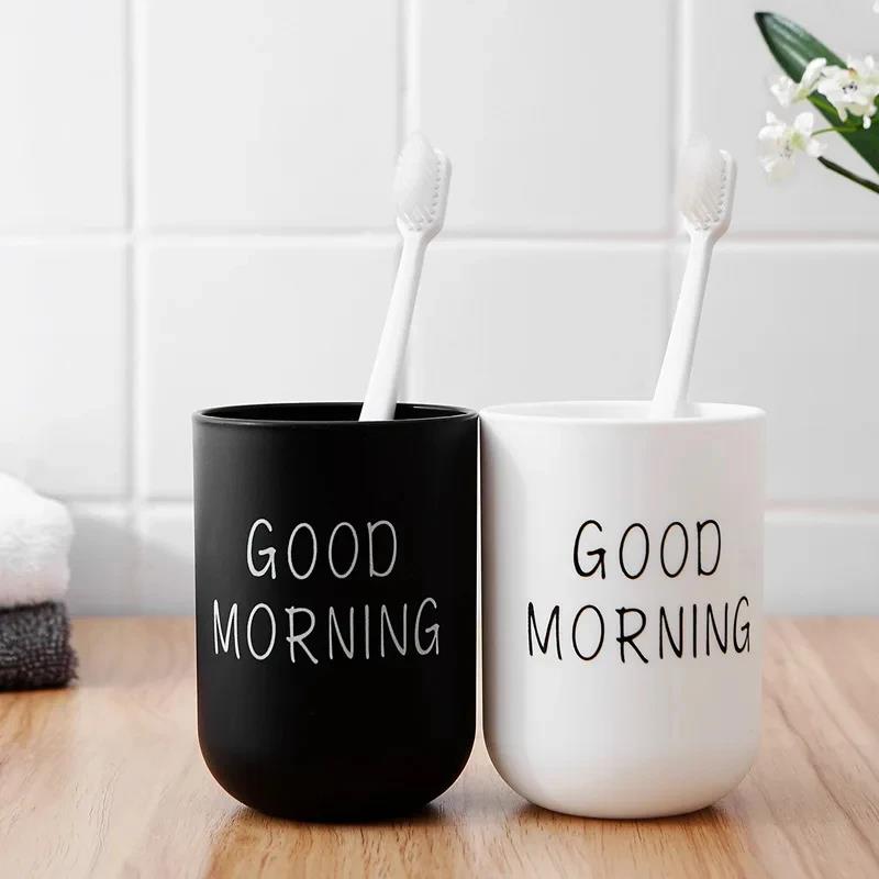 Hot sale Couple Toothbrush Washing Mouth Cups Plastic Home Hotel Tooth Brush Holder Bathroom Accessories Mouthwash Storage