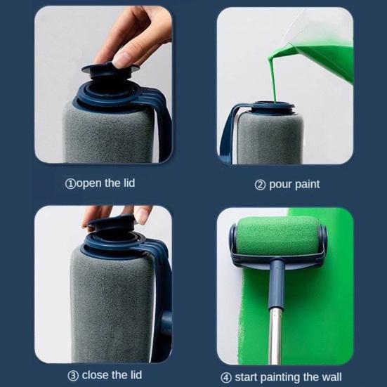 Yousheng Refillable Paint Roller Brush Large Capacity Home Decorating House Painting Roller Living Room Kitchen Bedroom Wall Painting Tools