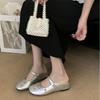 Fashion Round Toe Metal Rivet Embellished Design Flat Sandals Women Fashion Comfort Buckle Soft Sole Slipper Sandalki Damskie Eleganckie