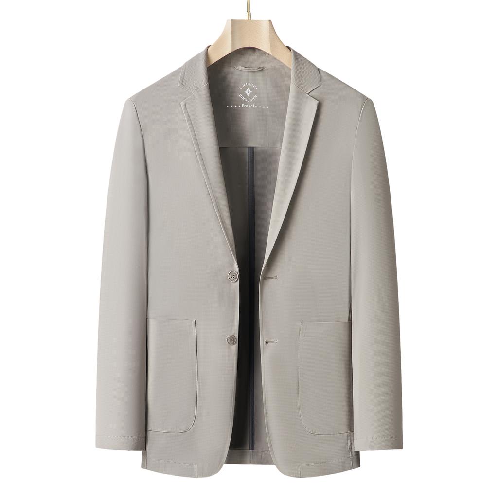 Minimalist Men Casual Blazer Ice Silk Nylon Spandex Seamless High Stretch Sun Protection Cooling Summer Breathable Tech Jacket