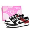 Dunk Black White, Chiya Chic Leather Abrasion Resistant Abrasion Resistant Low Top Skateboard Shoes Unisex Red HF5441-100(Team887-)