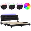 VidaXL Bed Frames with LED Lights, Upholstered Bed, Double Bed, Adult Bedroom Interior Bed, Modern, Black 3213953