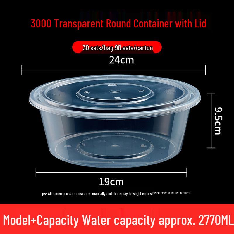 Transparent Disposable Bento Box with Lid for Takeaway - Ideal for Liangpi, Braised Snacks, & More