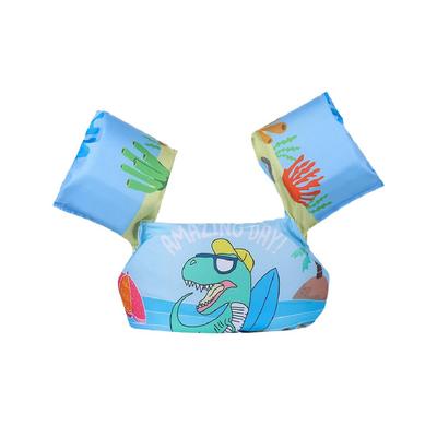 DINETTE Kids' Arm Floats with Integrated Body and Surf Dinosaur Pattern, Perfect for Beach, Pool, and Arm Floats