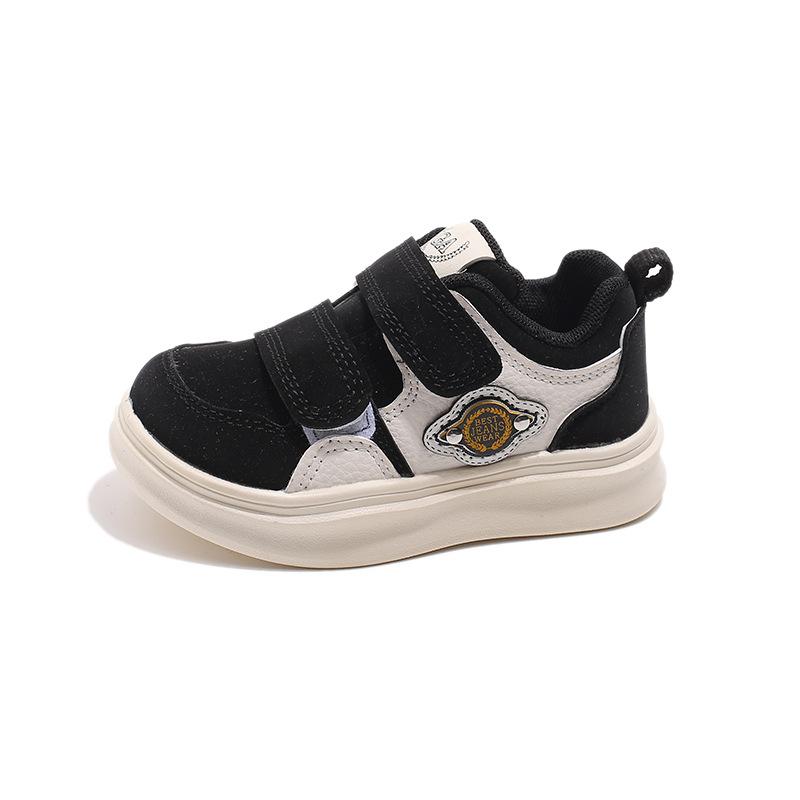 Children's Autumn Years Boys Solid Color Leather Shoes Casual Shoes Girls Small and Medium Children Fashionable Hundred Sports Shoes