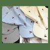 New Style, Cherry Embroidery, Checkered Duck Tongue Headscarf Hat, for Girls, Curved Eaves, Sun Shading and Sun Protection, Hooded Hat