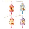 Traditional Palace Lantern Toy Chinese DIY Kit for Mid Autumn, Festival Handheld Glowing Autumn Decoration Paper Lamp with LED Light &