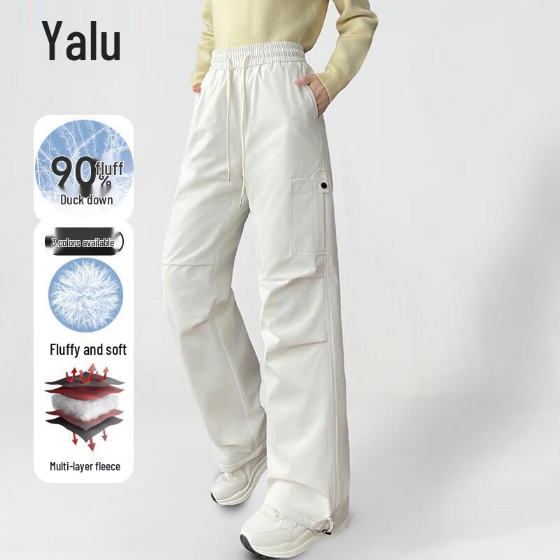 

Yalu Women s 90% Down High-Waist Straight-Leg Winter Pants L