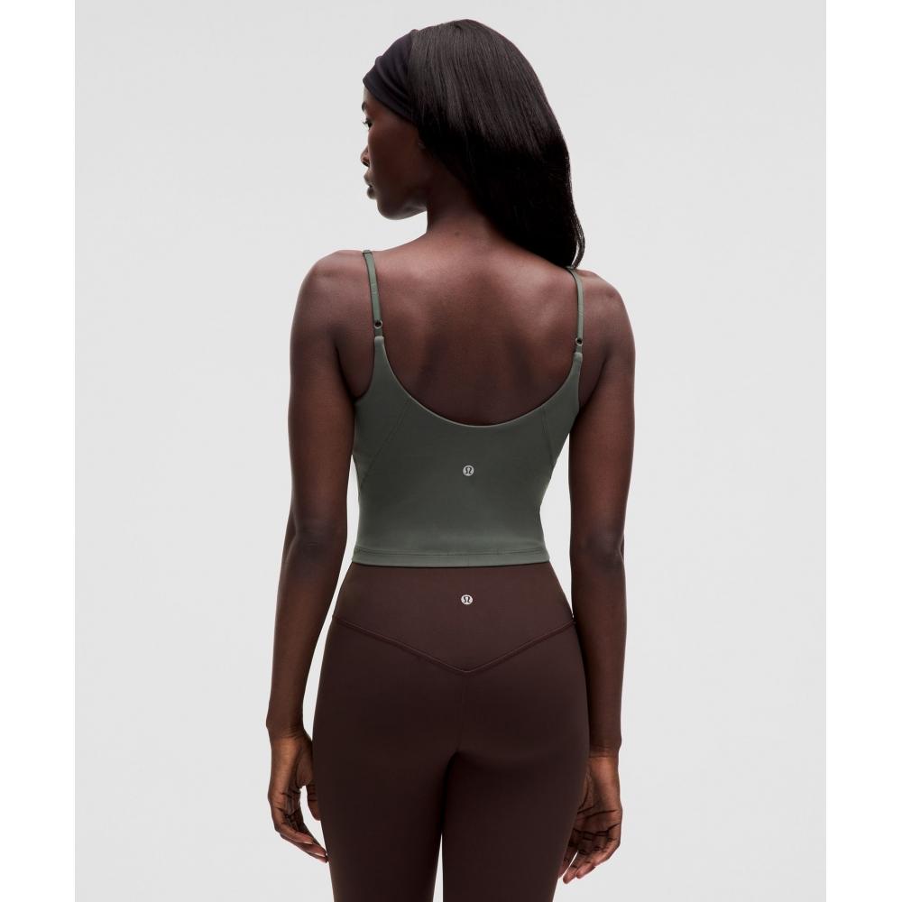 Lululemon Align  Cropped CAmi TAnk Top  Light Support  A B Cup dArk Forest