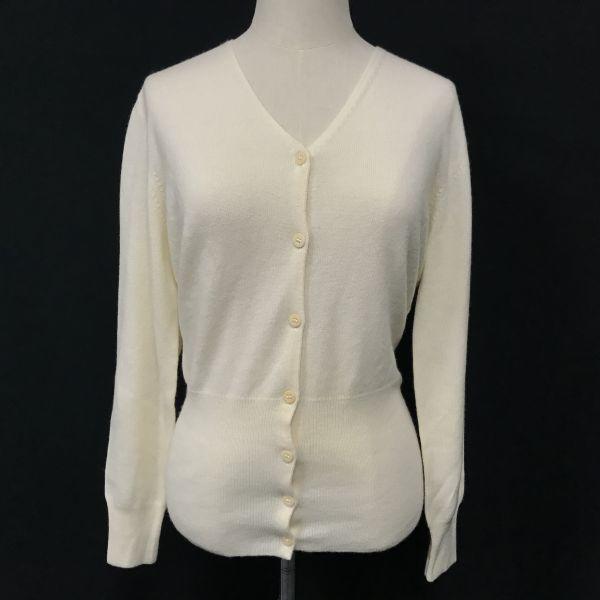 Italy Aida Barni Cashmere 100% Cardigan Women M Ivory Sweater Tops