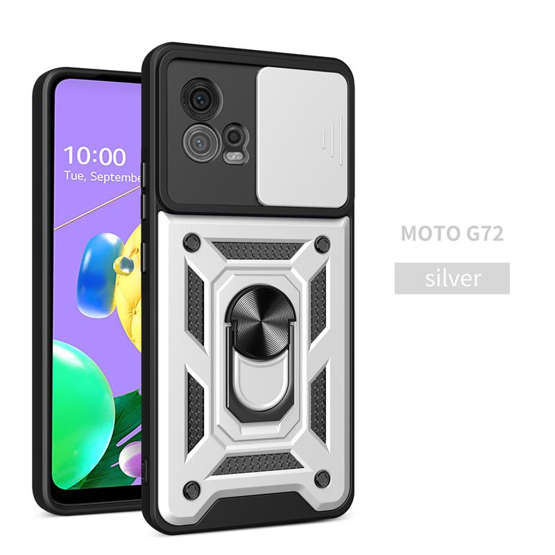 

Чехол для Moto G72, защитные чехлы для телефонов Motorola Moto G72 G 72 2022 MotoG72, противоударный бампер, броня, задняя крышка For Moto G72 серебряный