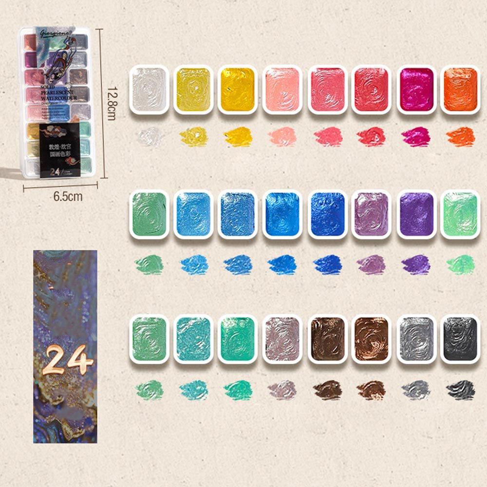 12/24/35/48Color Watercolor Sets DIY Painting Paint Gifts Metallic Watercolor Paints Set