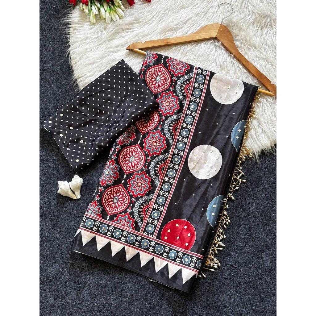 Nowa Super Hitowa Kolekcja Saree z Nadrukiem Ajrakh