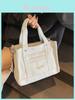 Canvas Small Tote Bag For Women With Zipper Closure And Pouch For Daily Use