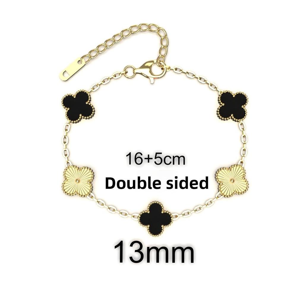 13MM Titanium Steel Four-leaf Clover Bracelet Small Fresh Fashion Petals 18K Does Not Lose Color Ladies Bracelet