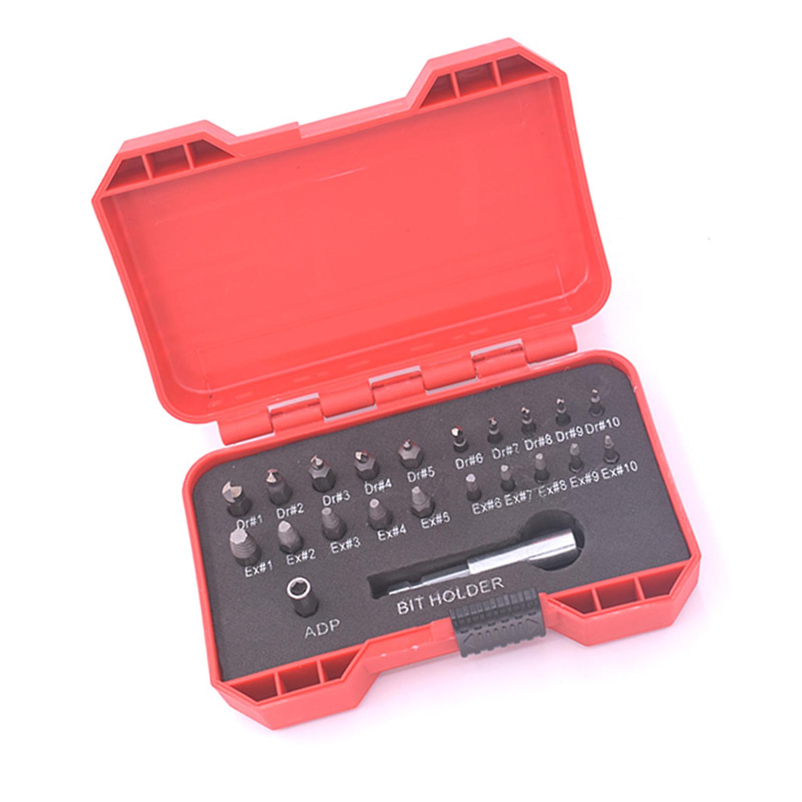 

22Pcs High Speed Steel Screw Extractor Remover Set Suitable for Easy Removal of Damaged or Broken Screws in Various Size