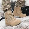 Men's Winter Velvet High-Top Combat Boots – Warm Wool Lined Snow Boots for Outdoor and Tactical Use