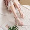 New Lolita Shoes Bag Head Sandals Lo Shoes Bow Single Shoes Schoolgirl White High Heels