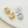 2Piece/Pack 18K Gold Color Plated Heart Charms Pendants with Zircon for DIY Bracelet Necklace Jewelry Making Accessories