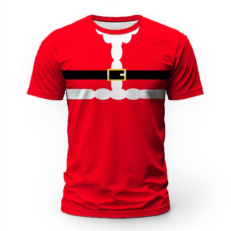 Funny Christmas Claus Cosplay T Shirts For Men Fashion 3D Printed Xmas T-shirts Casual Oversized Tees Tops