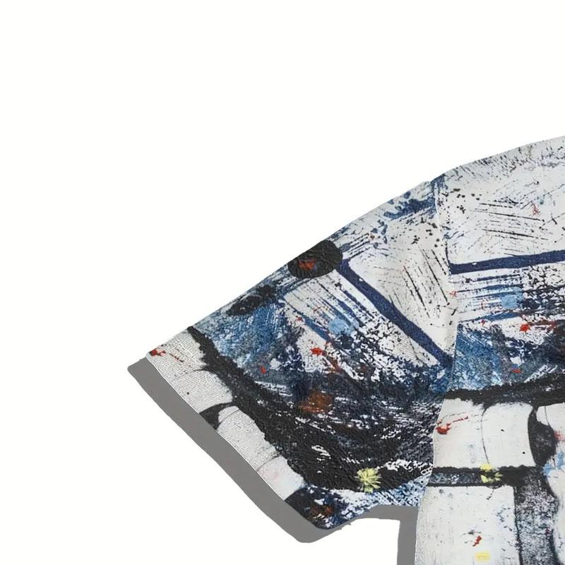 Men's Graffiti 3D Digital Printed Short Sleeved T-shirt with Round Neck Design and Ester Fiber Fabric Is Very Suitable for Beaches and Summer Outings