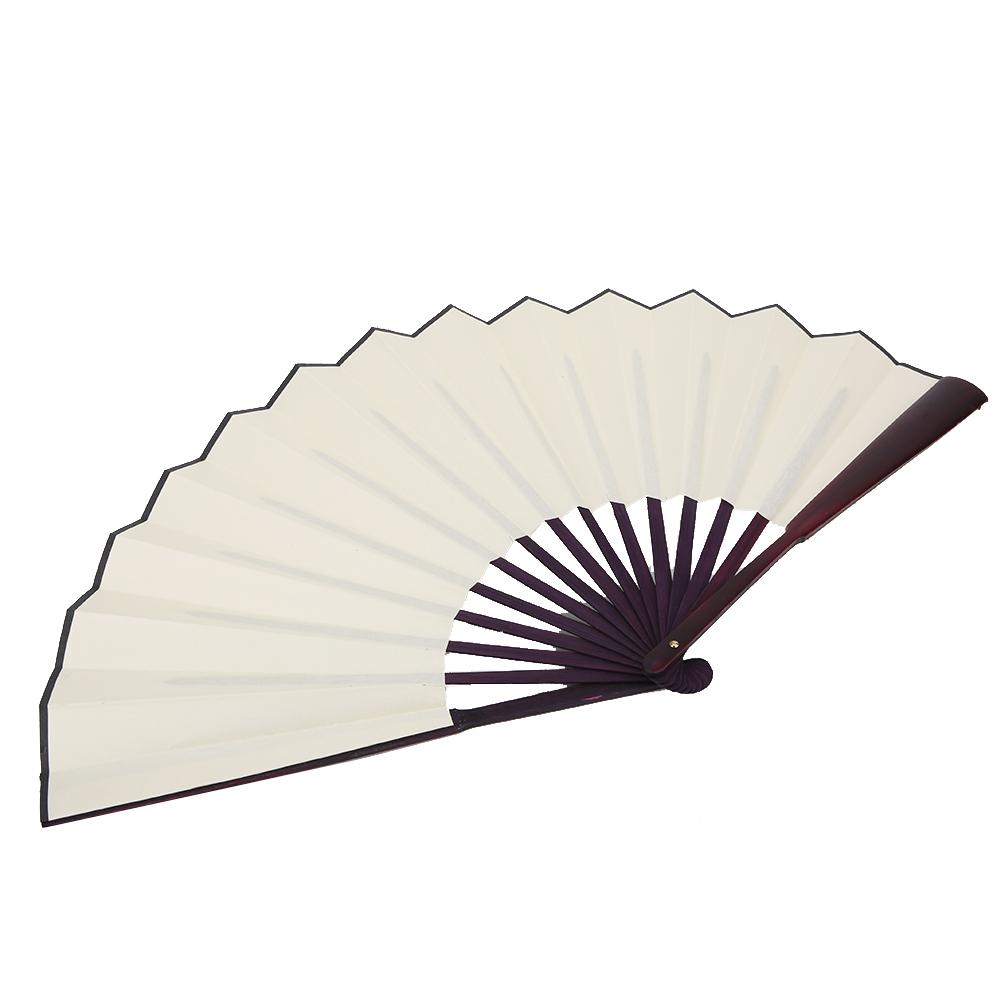 10 Inch Folding Fan Wedding Decoration Dance Gift Craft Paper Fan (Red)