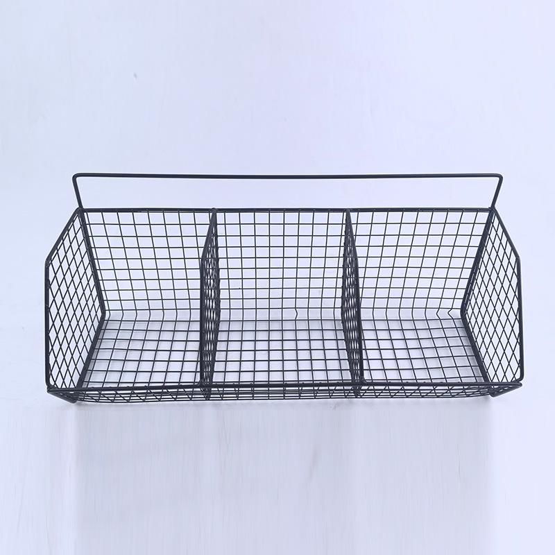 Adhesive No-Drill Hanging Storage Basket for Kitchen and Bathroom