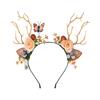 Christmas Hair Hoop Flower Butterflies Decor Antlers Design LED Light Headband Parties Performances Accessory