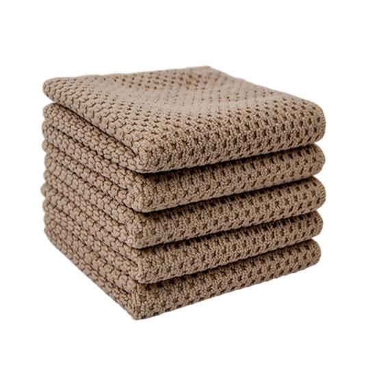 5 Stück Mikrofaser-Geschirrtücher Saugfähiges Lappen Küche zum Spülen von Geschirr Reinigungstuch Strukturiert Wiederverwendbar Wischen von Glaswaren