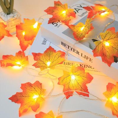 LED Maple Leaf String Lights: Halloween & Autumn Decor with Battery Box