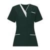 Women's Scrubs Tops V Neck Short Sleeve Working Blouse Housekeeping Uniforms Cleaning Uniform